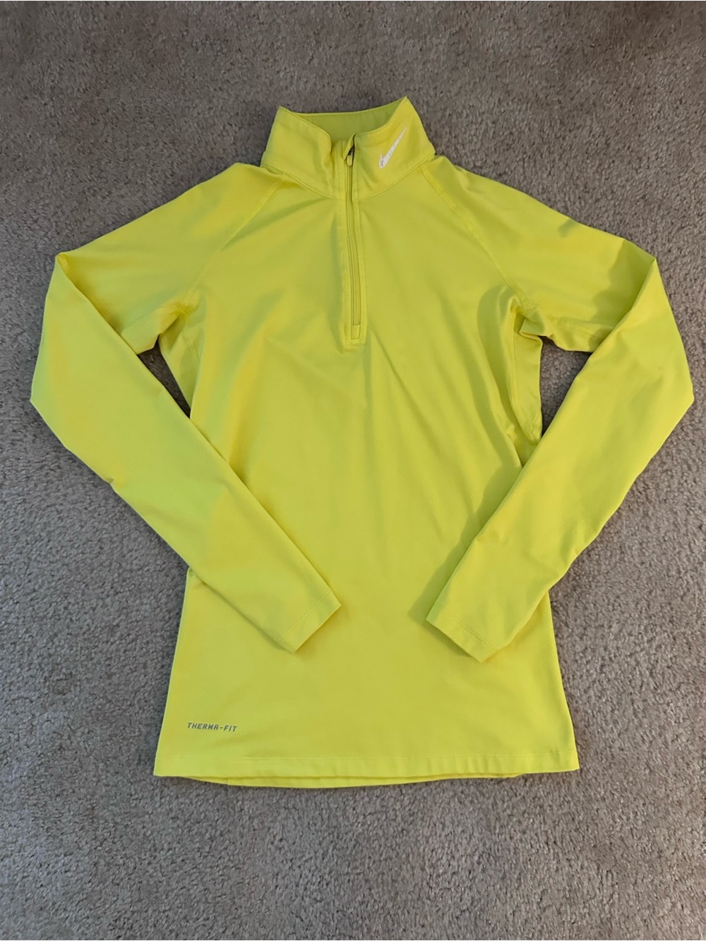Nike Women’s Yellow Quarter-Zip Athletic Pullover Size Small